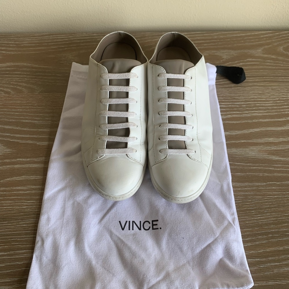 Vince White Slip On Sneakers